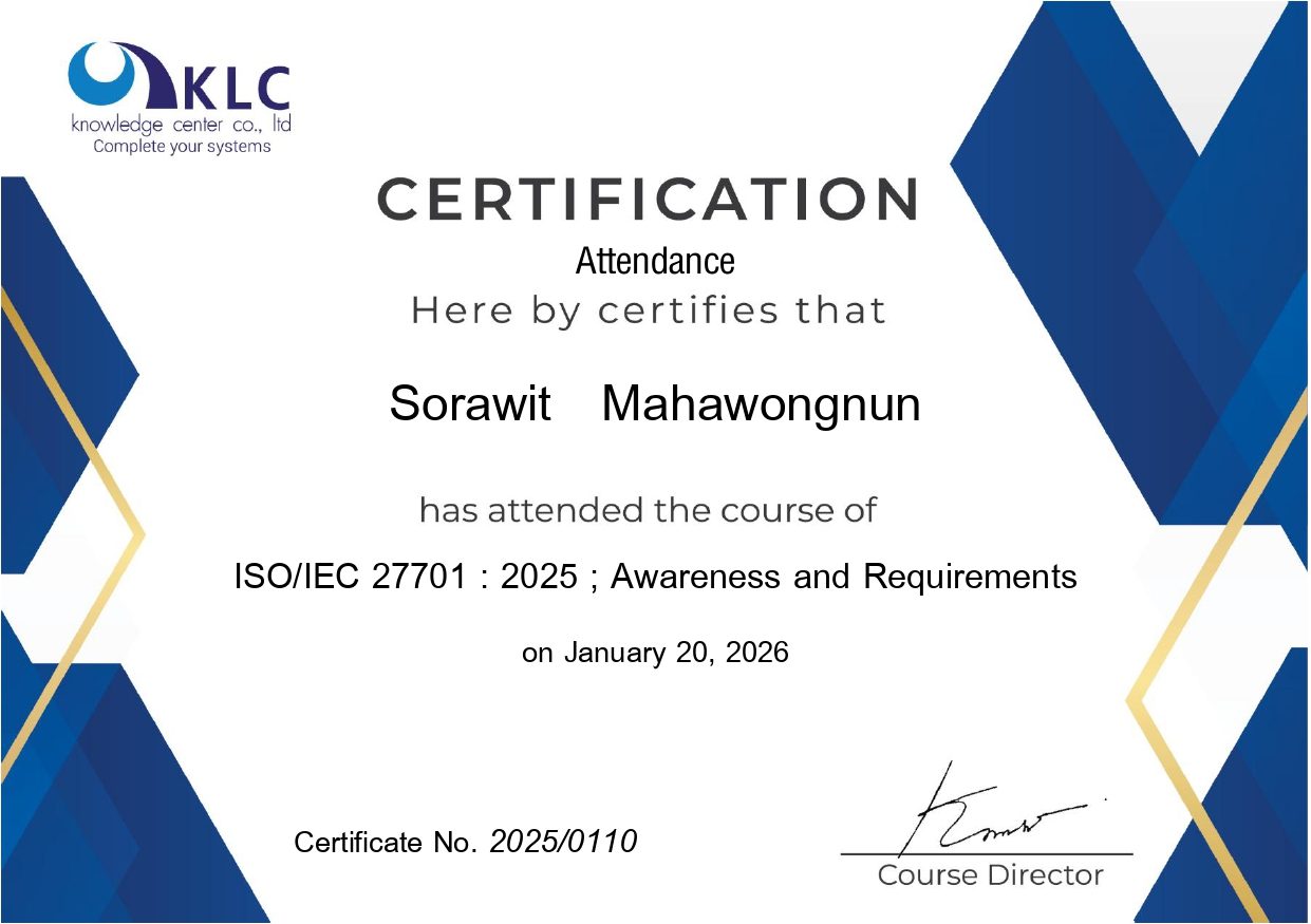 ISO/IEC 27701 certificate
